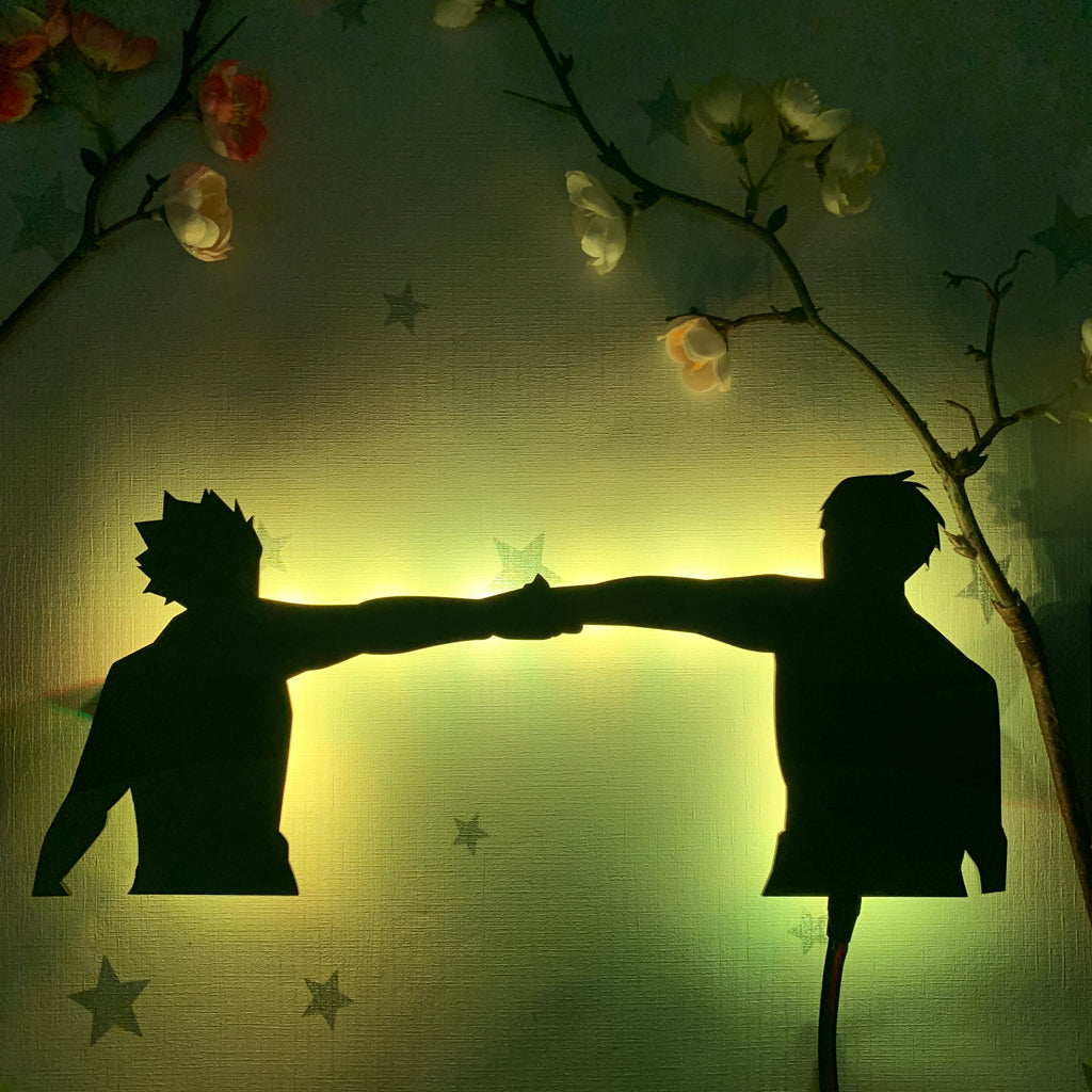 Haikyu!! Shoyo Hinata and Tobio Kageyama anime silhouette light