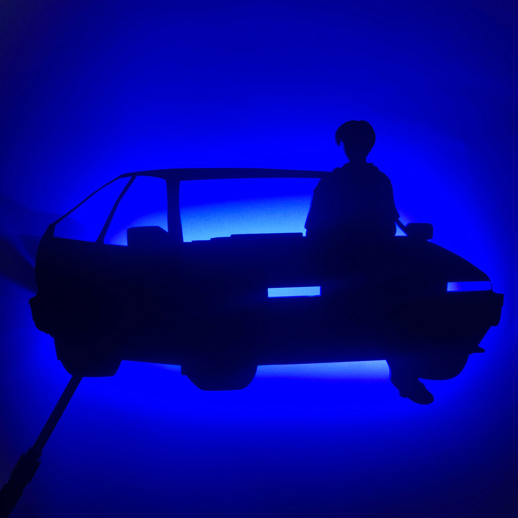 Initial D Takumi Fujiwara anime silhouette light