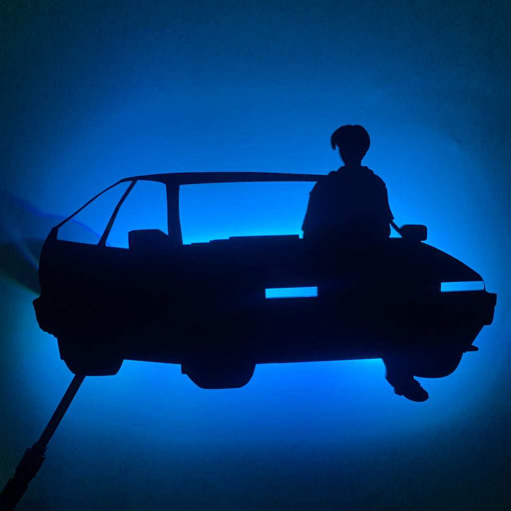 Initial D Takumi Fujiwara anime silhouette light
