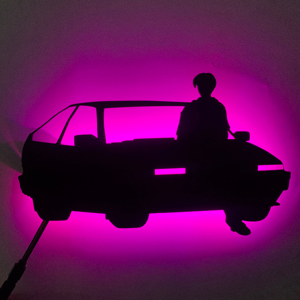 Initial D Takumi Fujiwara anime silhouette light