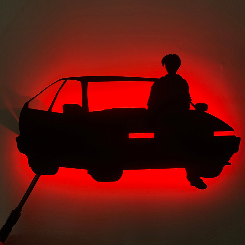 Initial D Takumi Fujiwara anime silhouette light
