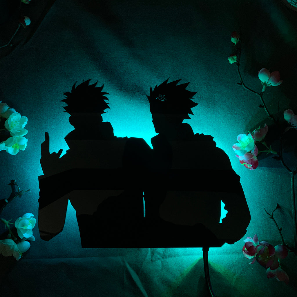 Jujutsu Kaisen and Naruto - Gojo Satoru and Kakashi - anime silhouette light