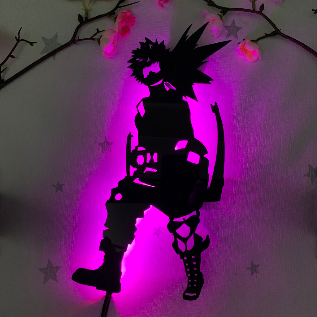 My Hero Academia Bakugo anime sihouette light