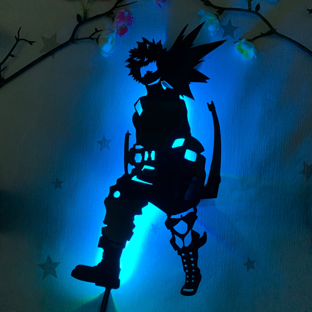 My Hero Academia Bakugo anime sihouette light