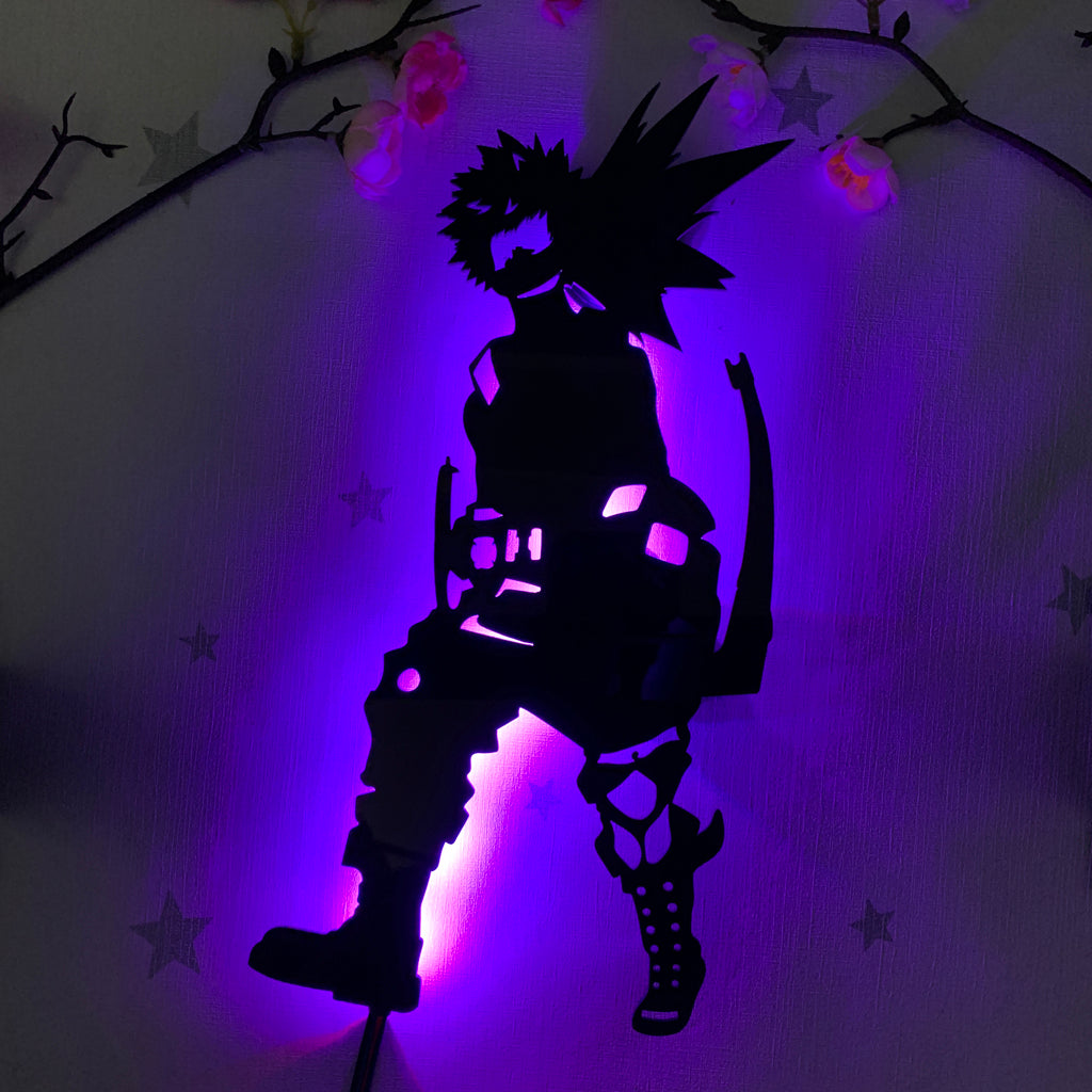 My Hero Academia Bakugo anime sihouette light
