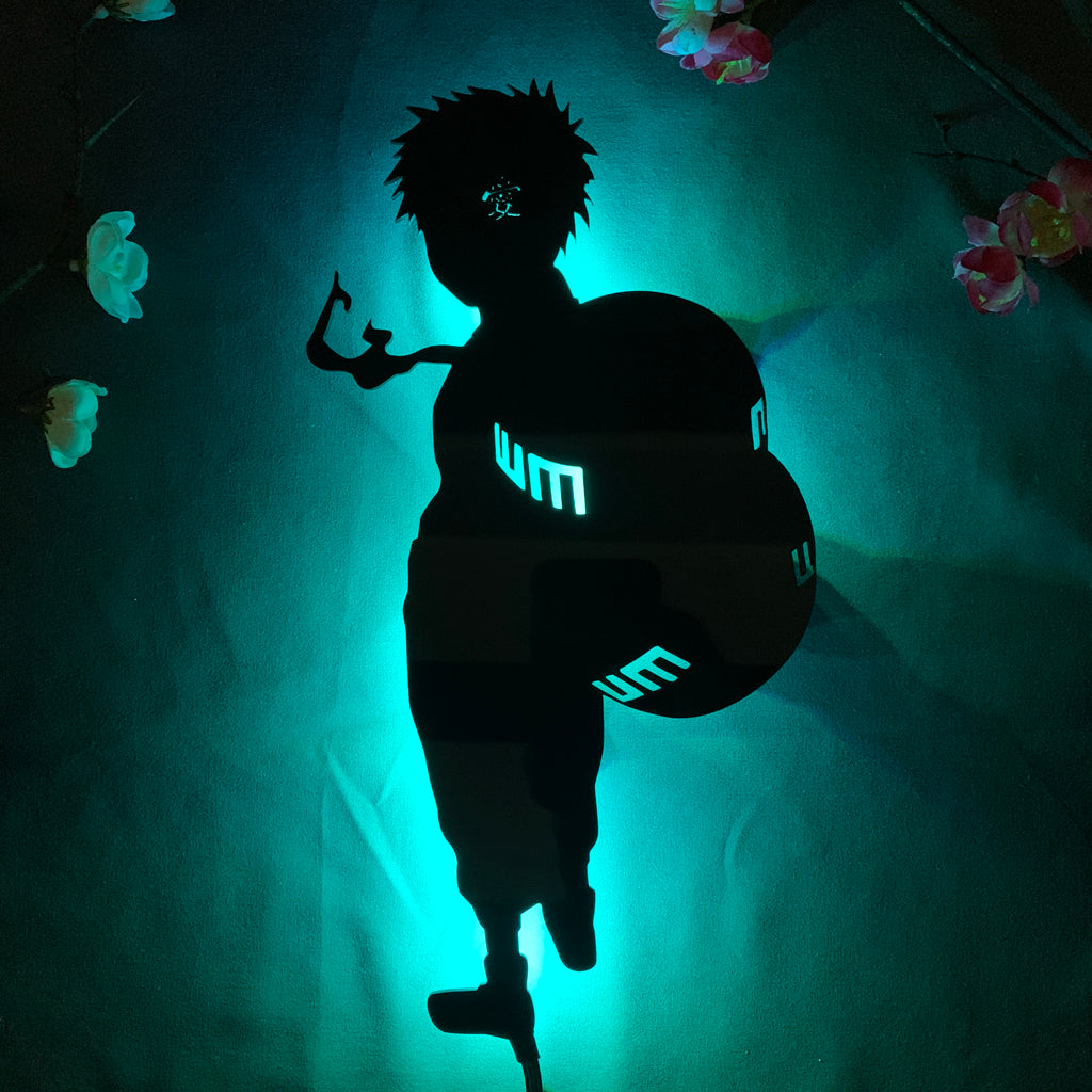Naruto Gaara anime silhouette light