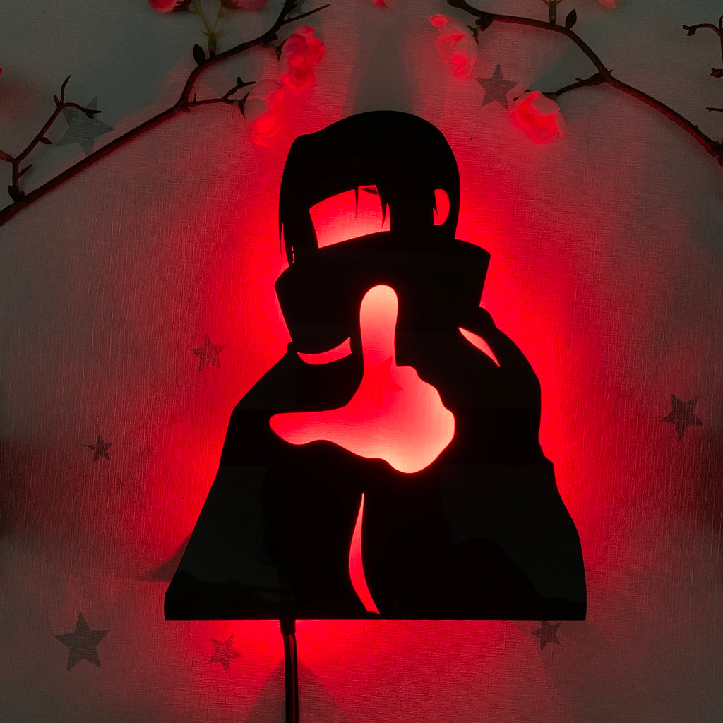 Naruto Itachi Uchiha anime silhouette light