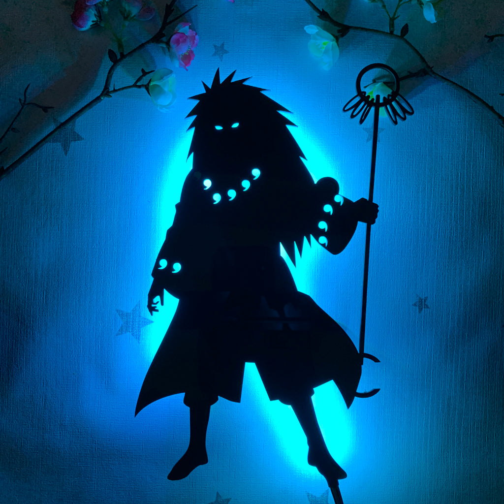Naruto Madara Uchiha anime silhouette light