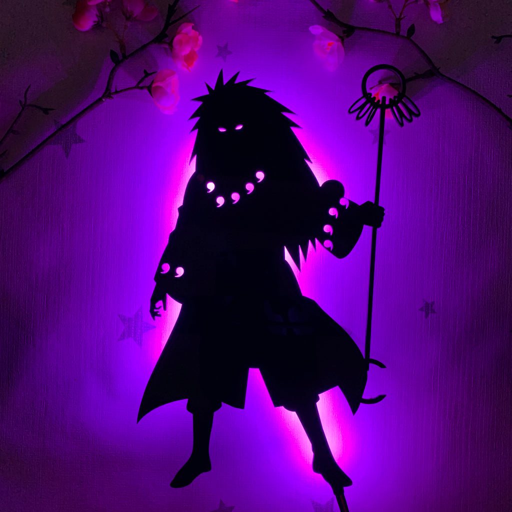 Naruto Madara Uchiha anime silhouette light