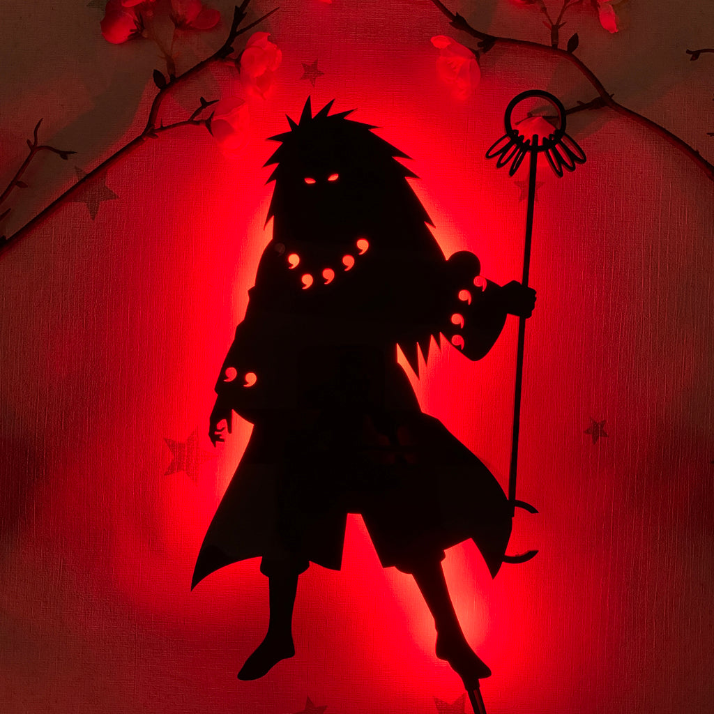 Naruto Madara Uchiha anime silhouette light