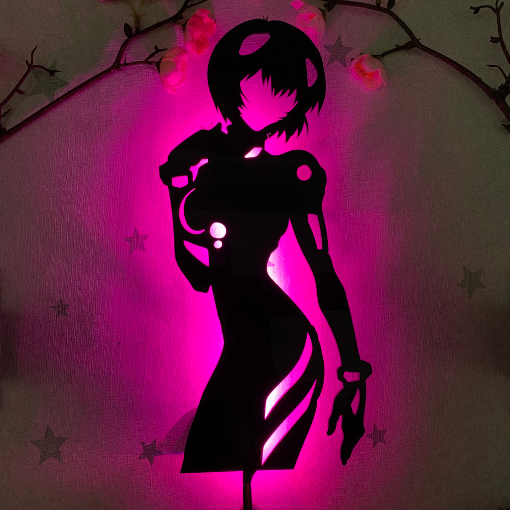 Neon Genesis Evangelion Rei Ayanami anime silhouette light