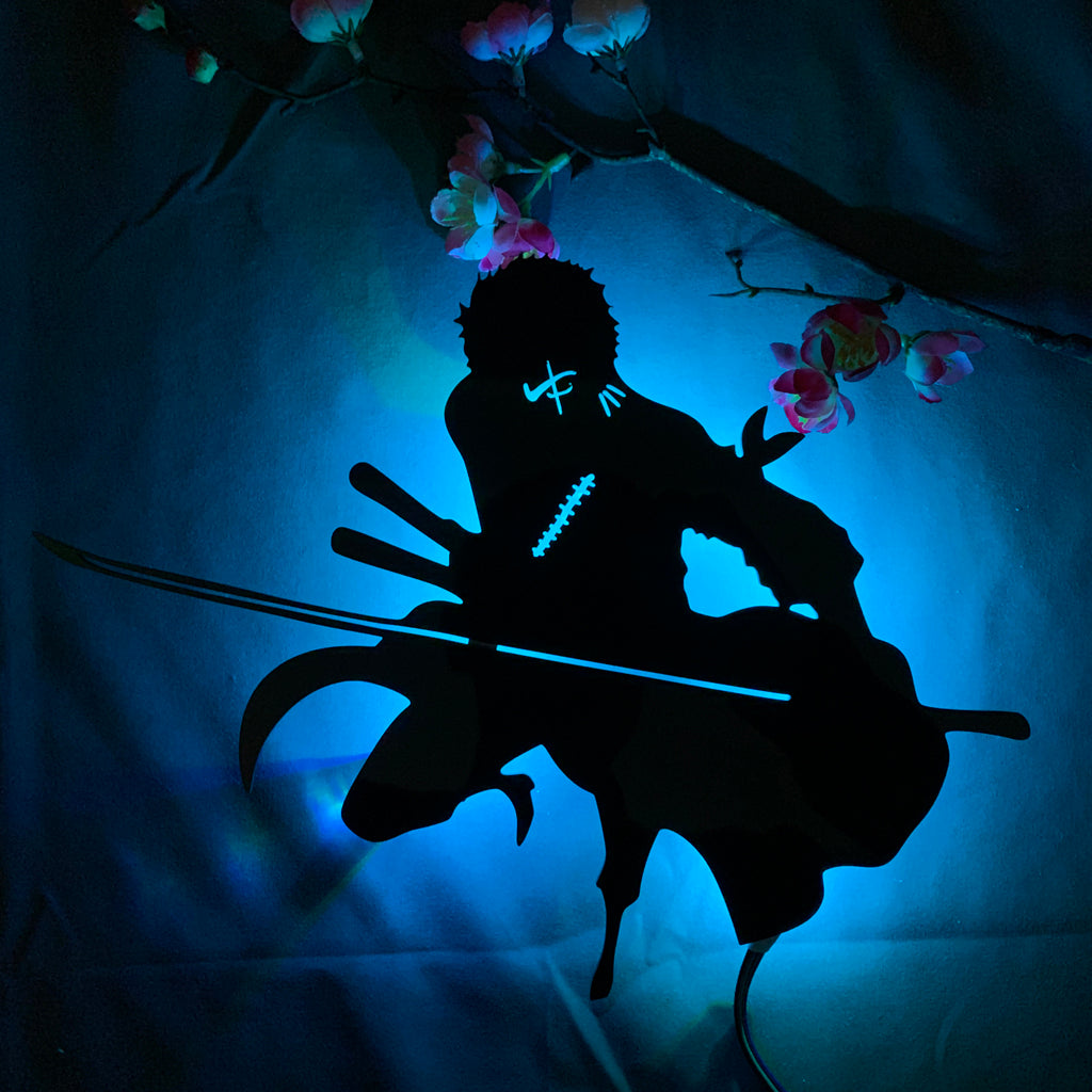 One Piece Roronoa Zoro anime silhouette light