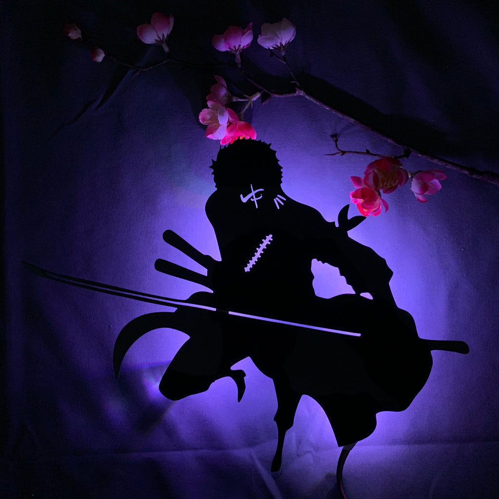 One Piece Roronoa Zoro anime silhouette light