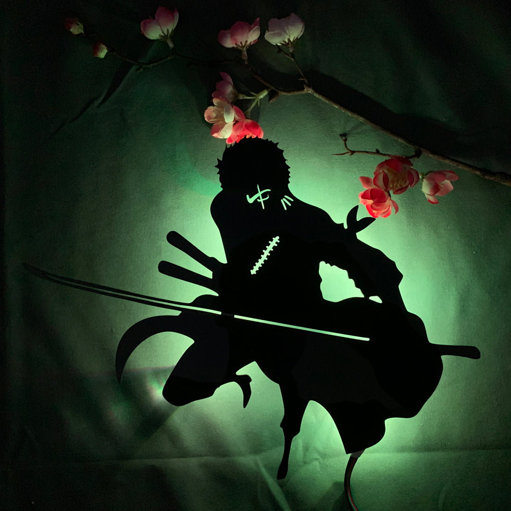 One Piece Roronoa Zoro anime silhouette light