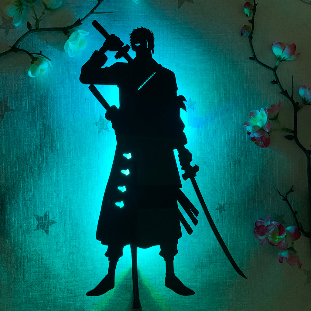One Piece Roronoa Zoro anime silhouette light