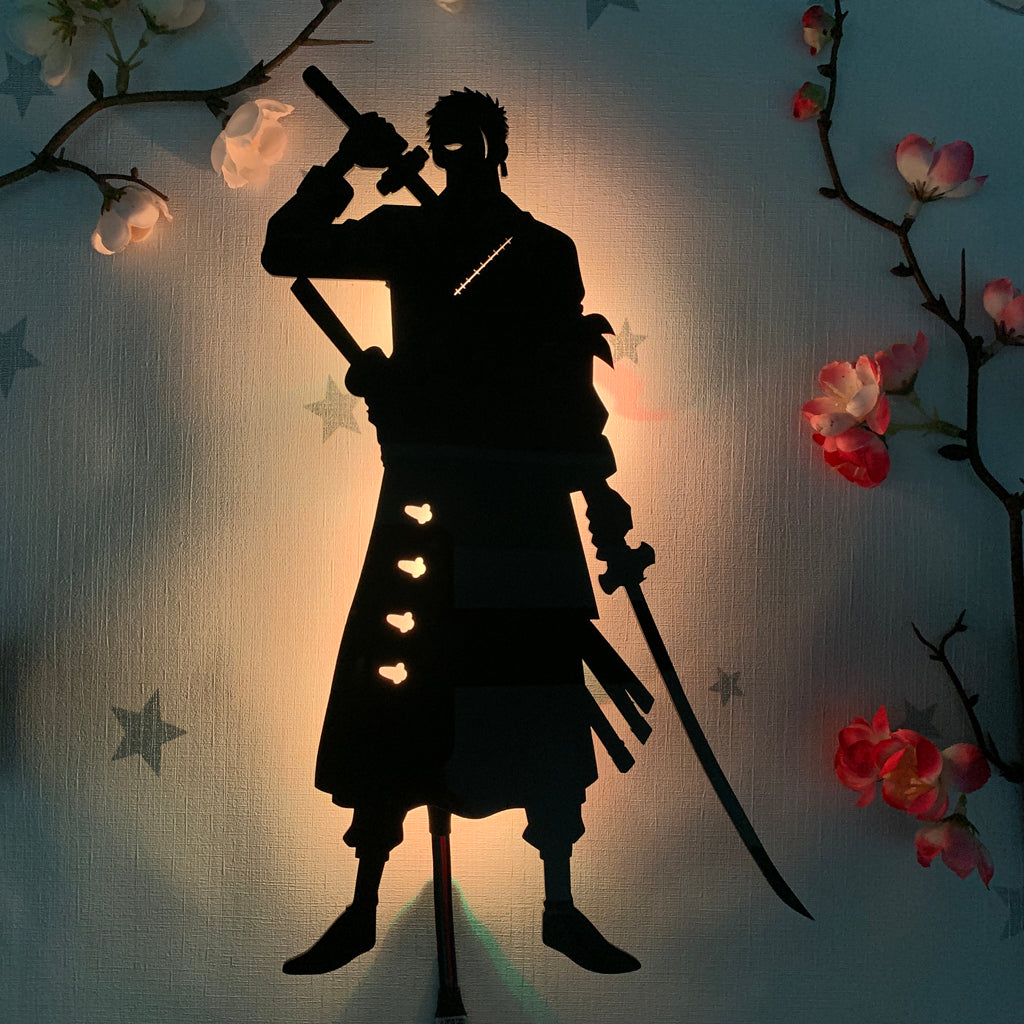 One Piece Roronoa Zoro anime silhouette light