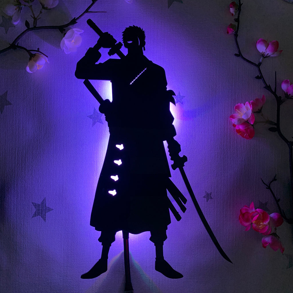 One Piece Roronoa Zoro anime silhouette light