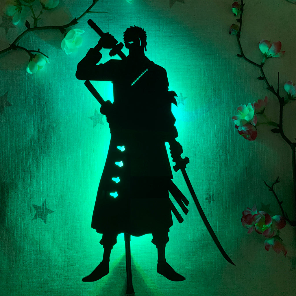 One Piece Roronoa Zoro anime silhouette light