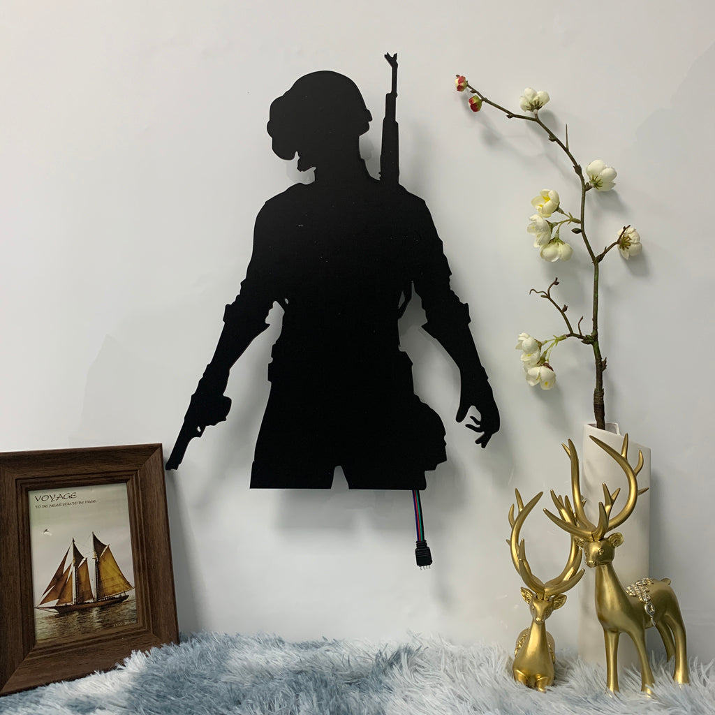 PUBG Player gaming silhouette light