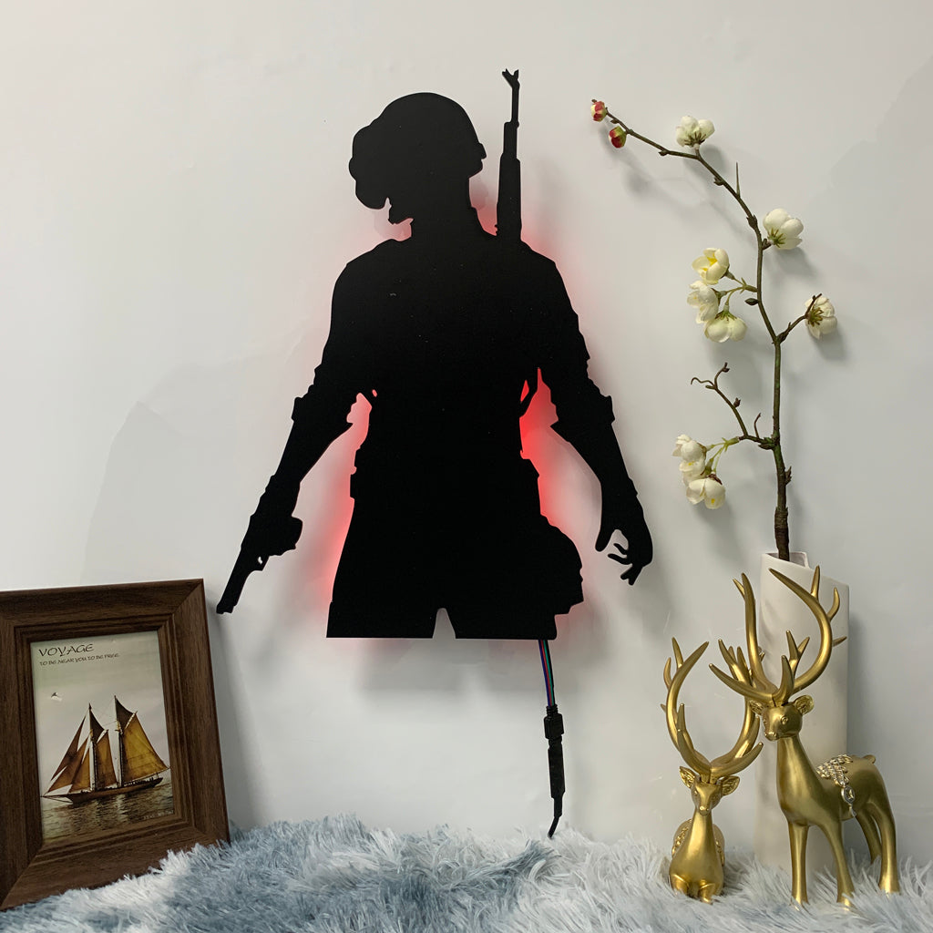 PUBG Player gaming silhouette light