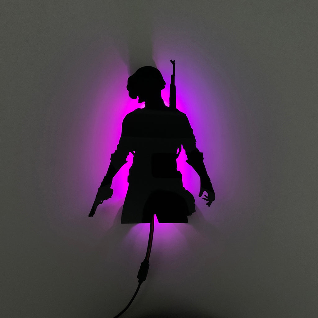PUBG Player gaming silhouette light