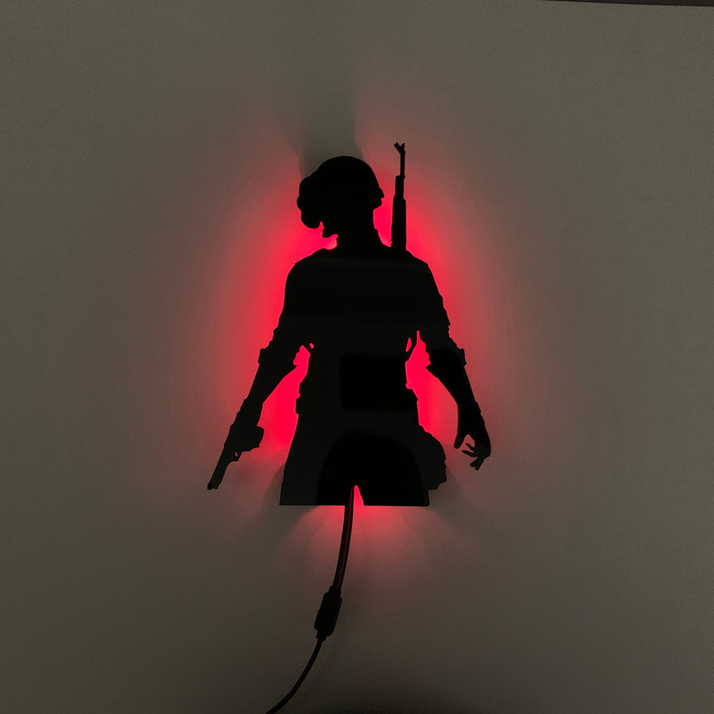 PUBG Player gaming silhouette light