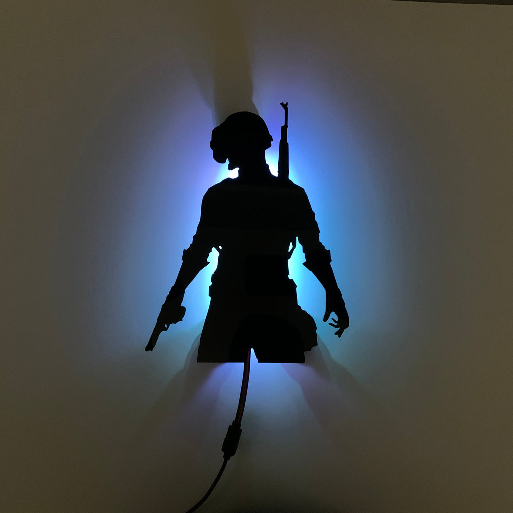 PUBG Player gaming silhouette light