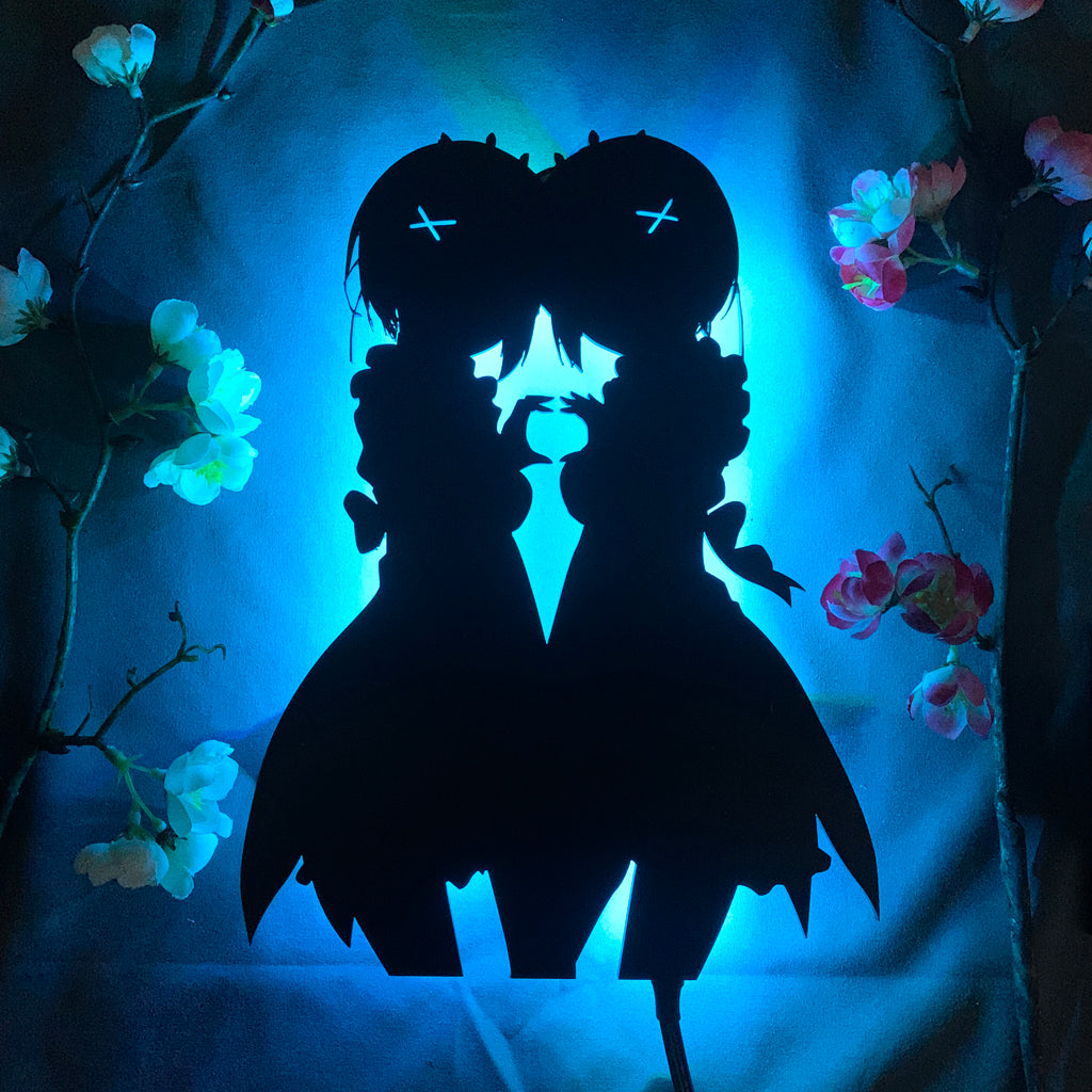 Re:Zero Ram and Rem anime silhouette light