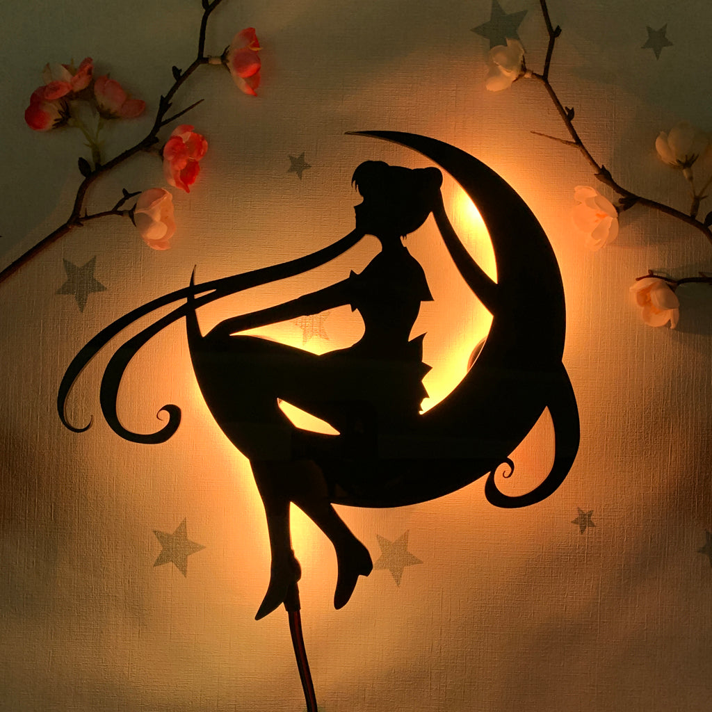 Sailor Moon Usagi Tsukino anime silhouette light