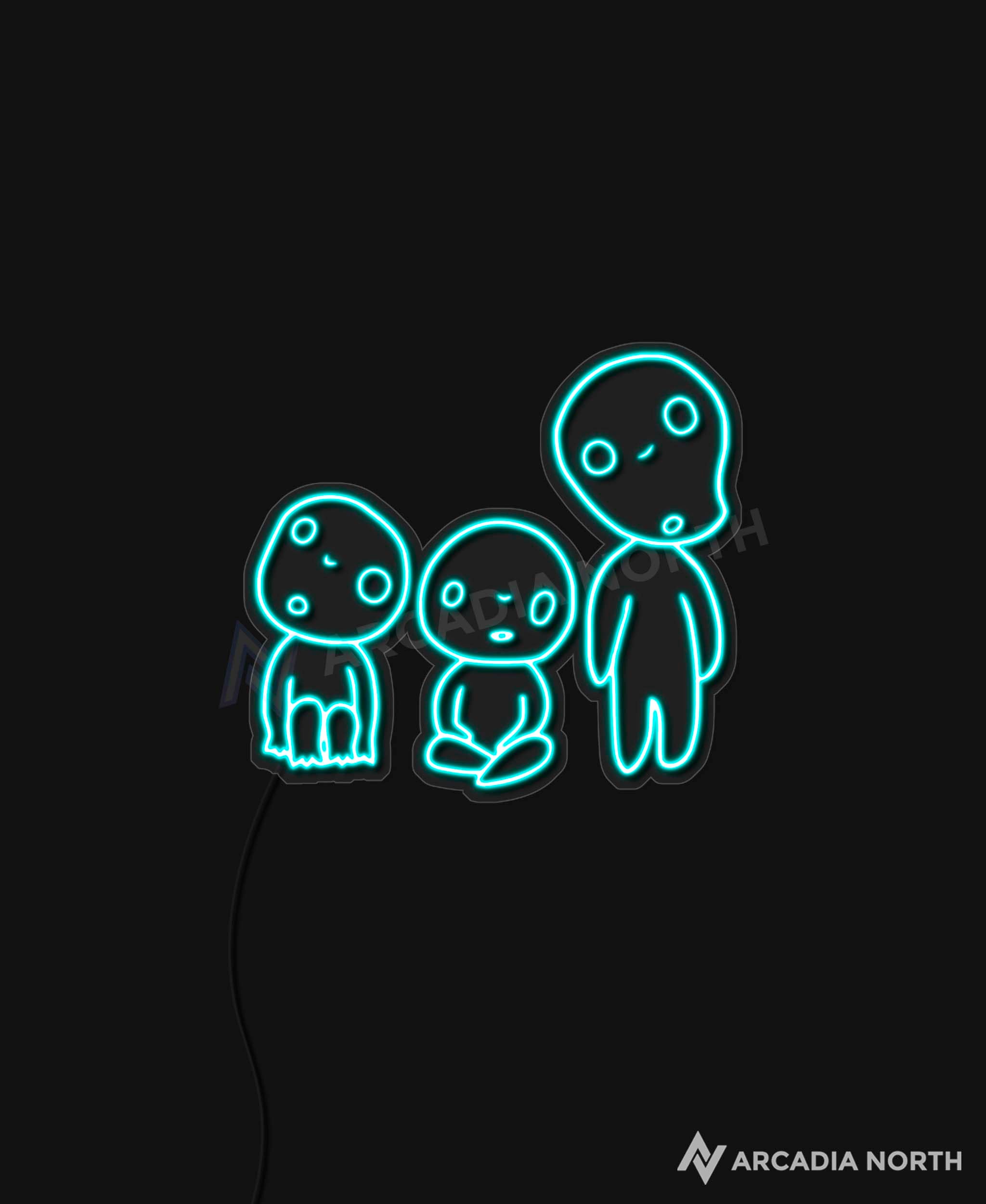 Studio Ghibli Princess Mononoke Kodama anime neon sign by Arcadia North