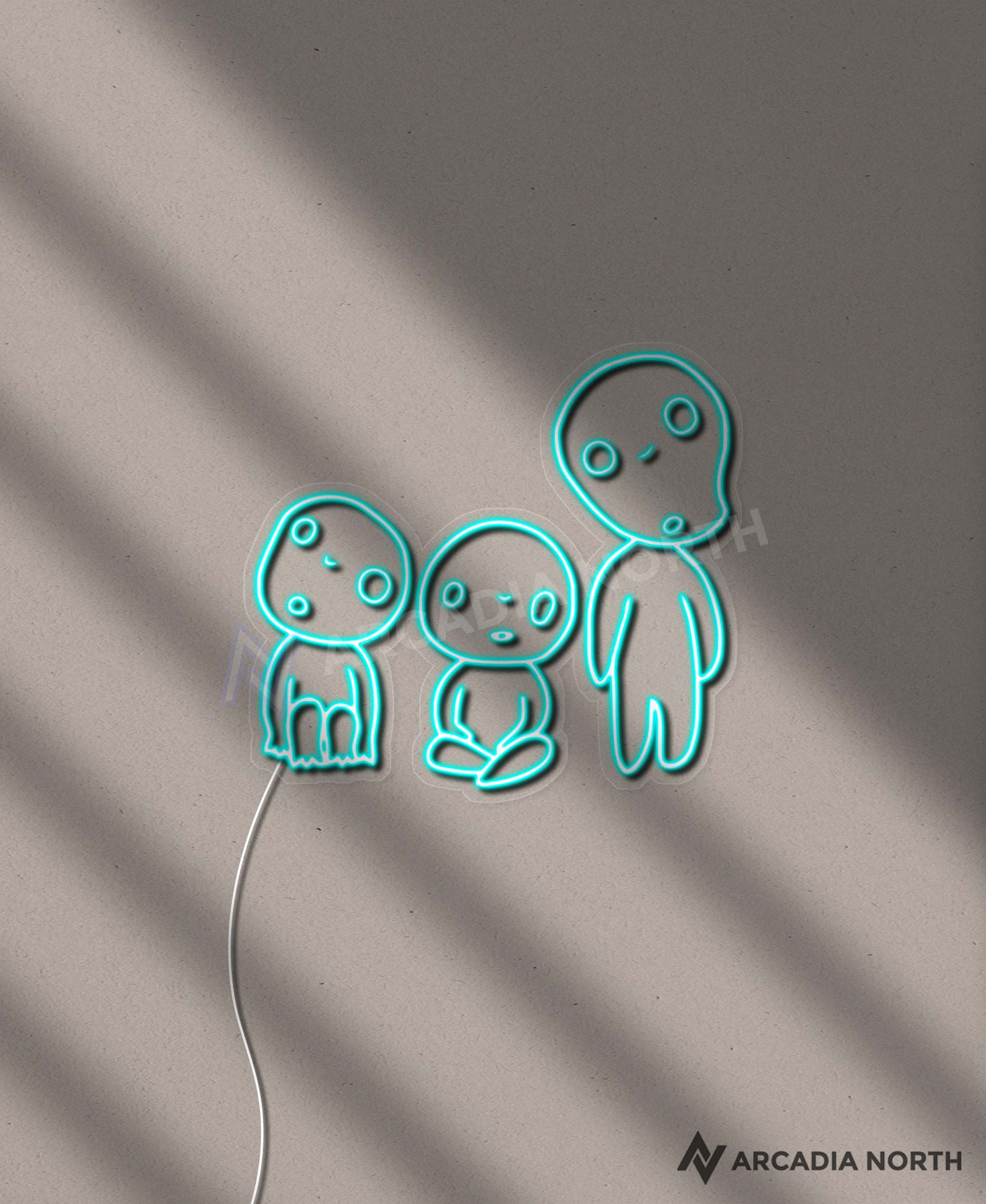Studio Ghibli Princess Mononoke Kodama anime neon sign by Arcadia North