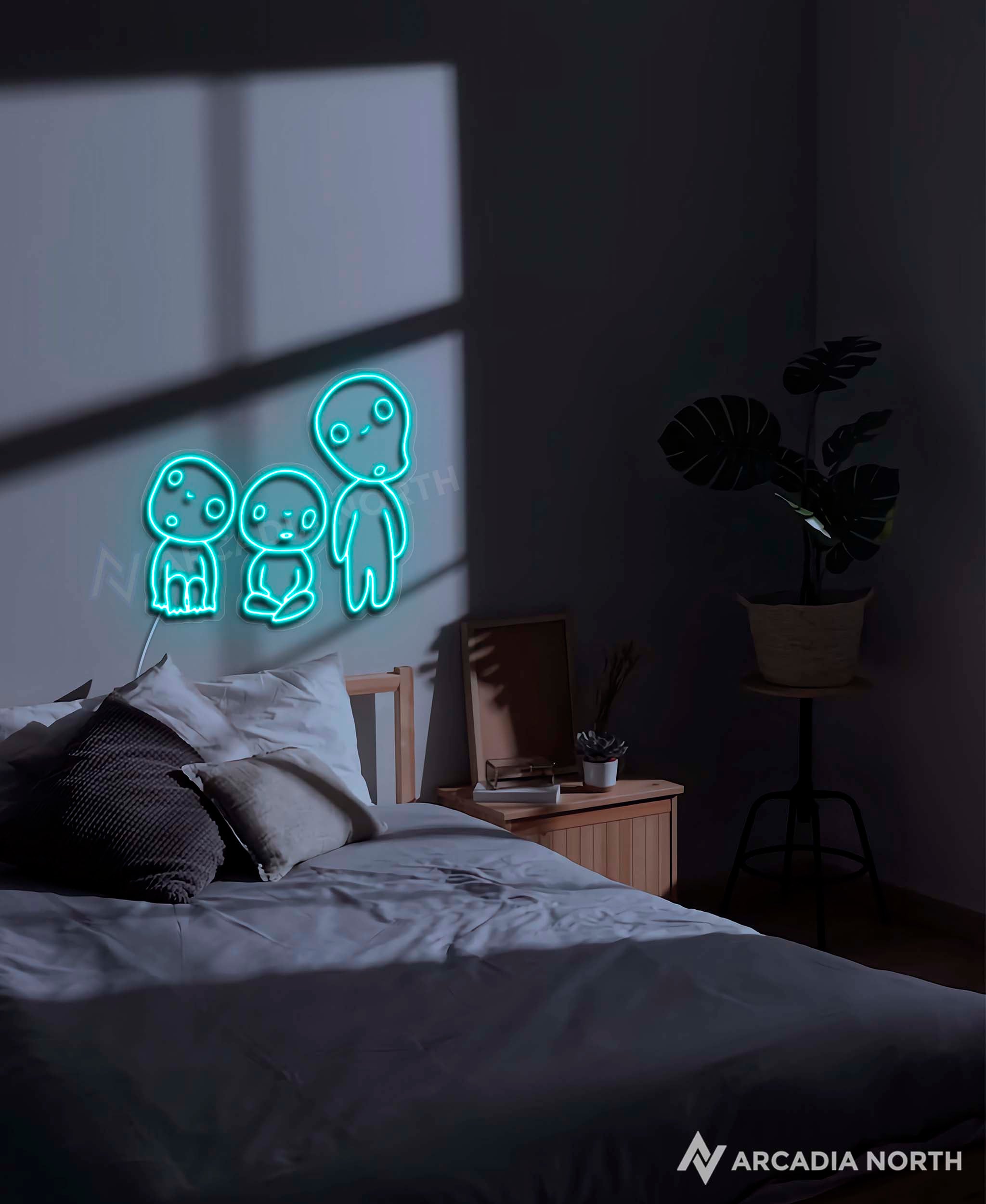 Studio Ghibli Princess Mononoke Kodama anime neon sign by Arcadia North