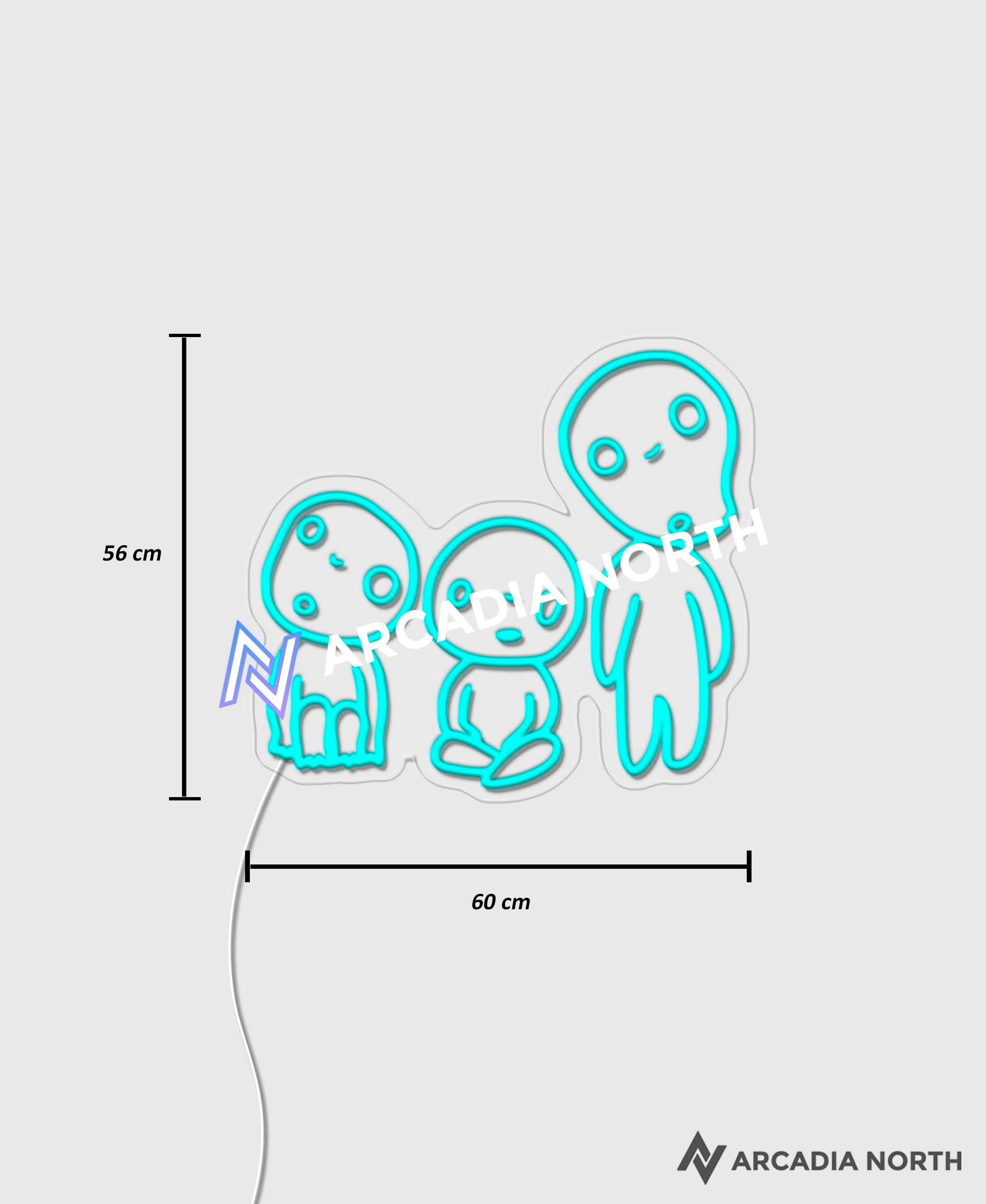 Studio Ghibli Princess Mononoke Kodama anime neon sign by Arcadia North