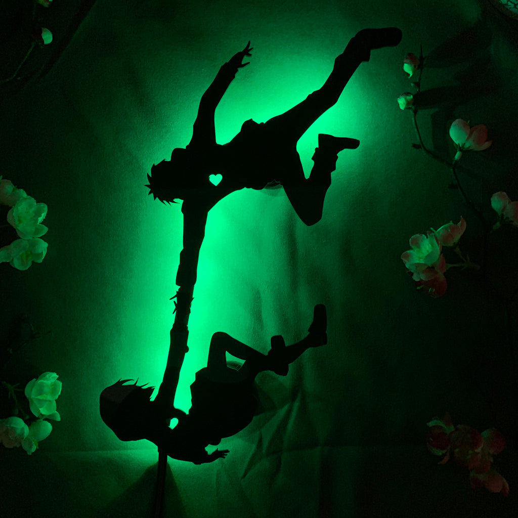 Your Name Kimi no Na wa Taki Tachibana and Mitsuha Miyamizu anime silhouette light