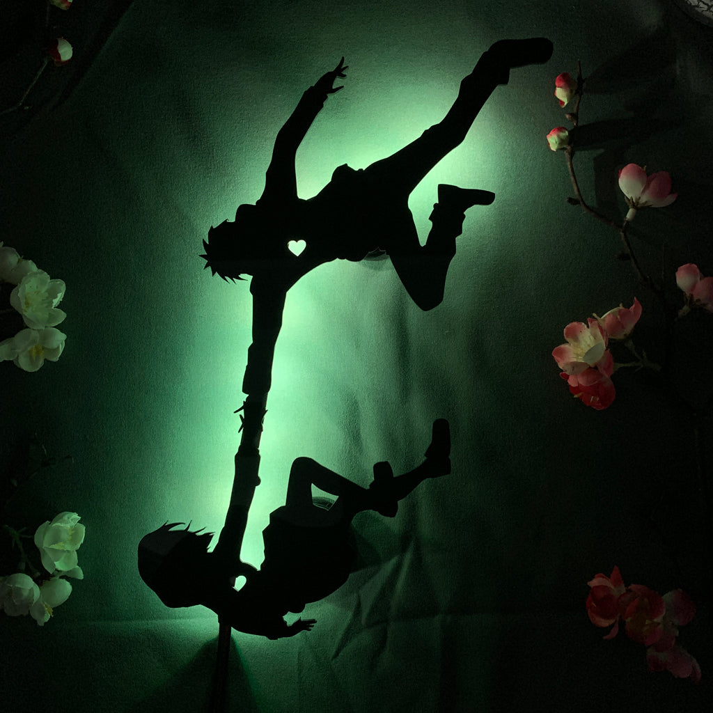 Your Name Kimi no Na wa Taki Tachibana and Mitsuha Miyamizu anime silhouette light