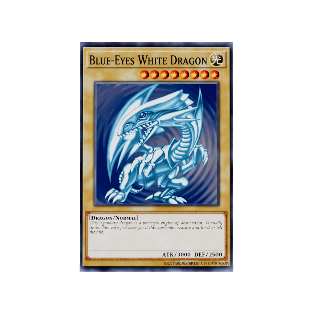 Yu-Gi-Oh! Blue-Eyes White Dragon card anime acrylic poster 3D model by Arcadia North. Acrylic wall art printed on acrylic.