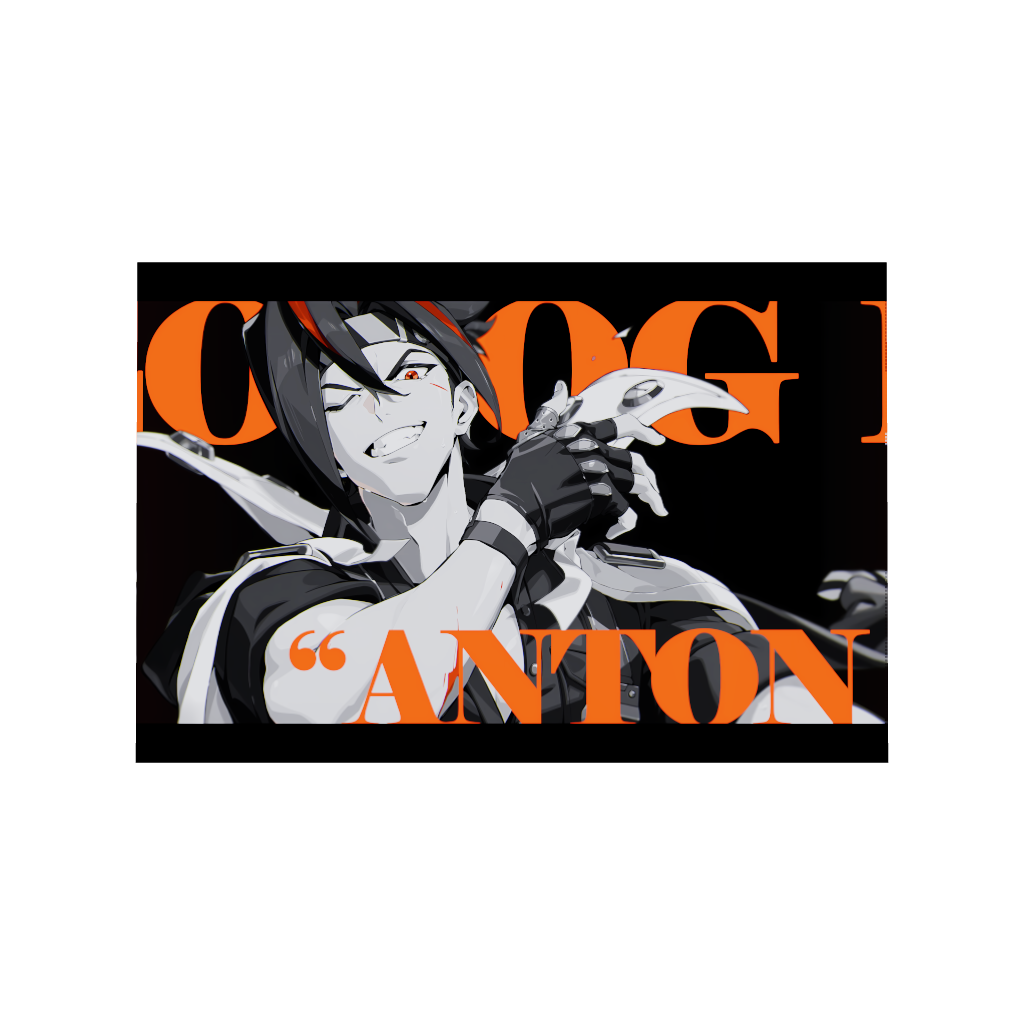 Hoyoverse Zenless Zone Zero ZZZ gaming acrylic poster by Arcadia North. Anton M3 Mindscape Cinema artwork. Acrylic wall art printed on acrylic.