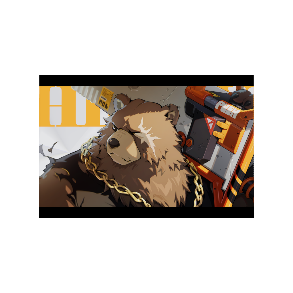 Hoyoverse Zenless Zone Zero ZZZ gaming acrylic poster by Arcadia North. Ben M6 Mindscape Cinema artwork. Acrylic wall art printed on acrylic.