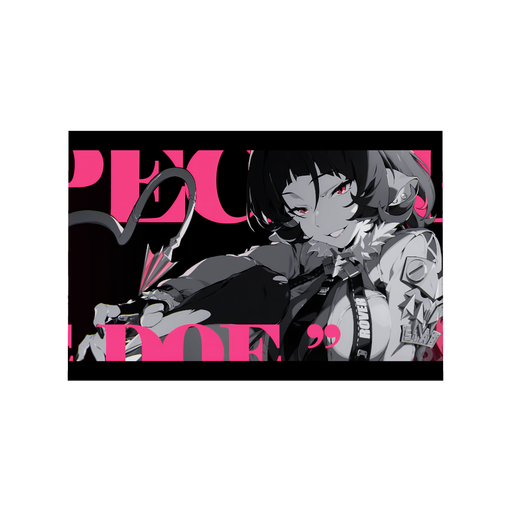 Hoyoverse Zenless Zone Zero ZZZ gaming acrylic poster by Arcadia North. Jane Doe M3 Mindscape Cinema artwork. Acrylic wall art printed on acrylic.