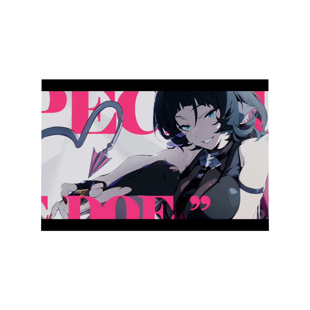 Hoyoverse Zenless Zone Zero ZZZ gaming acrylic poster by Arcadia North. Jane Doe M6 Mindscape Cinema artwork. Acrylic wall art printed on acrylic.