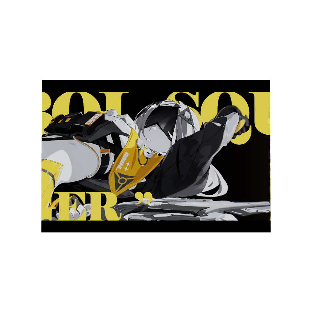 Hoyoverse Zenless Zone Zero ZZZ gaming acrylic poster by Arcadia North. Trigger M3 Mindscape Cinema artwork. Acrylic wall art printed on acrylic.