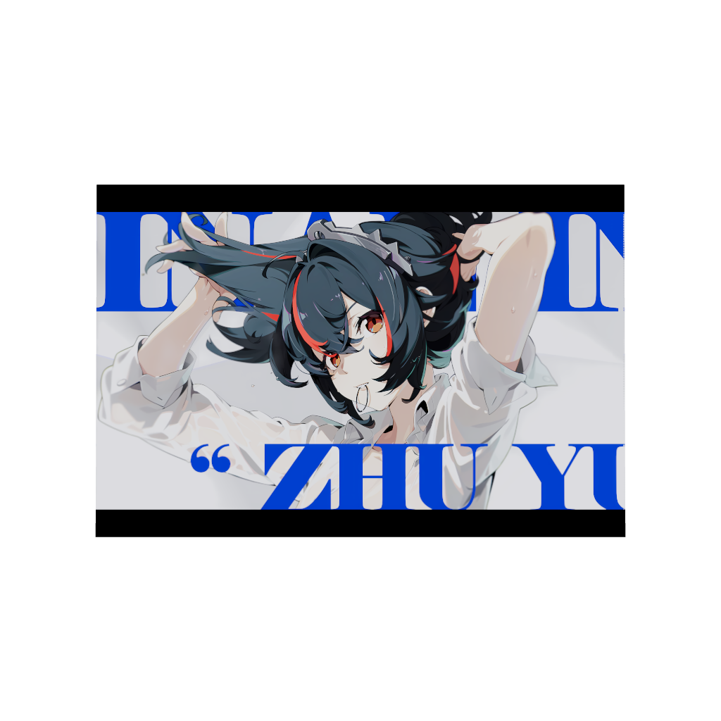 Hoyoverse Zenless Zone Zero ZZZ gaming acrylic poster by Arcadia North. Zhu Yuan M6 Mindscape Cinema artwork. Acrylic wall art printed on acrylic.