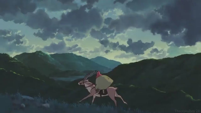 Scenes from Studio Ghibli's Princess Mononoke anime movie