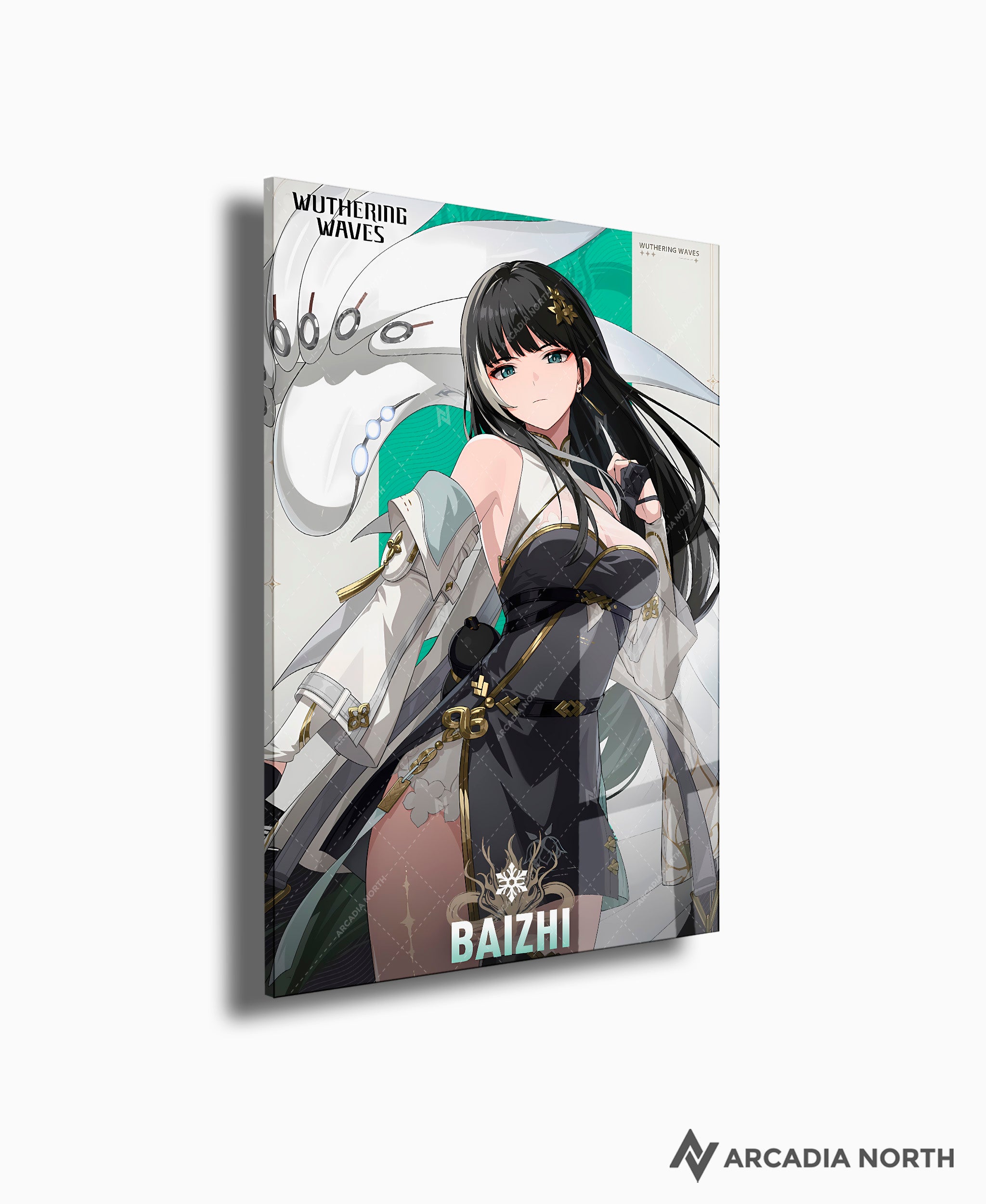 Wuthering Waves WuWa gaming acrylic poster by Arcadia North. Baizhi Character Card. Acrylic wall art printed on acrylic.