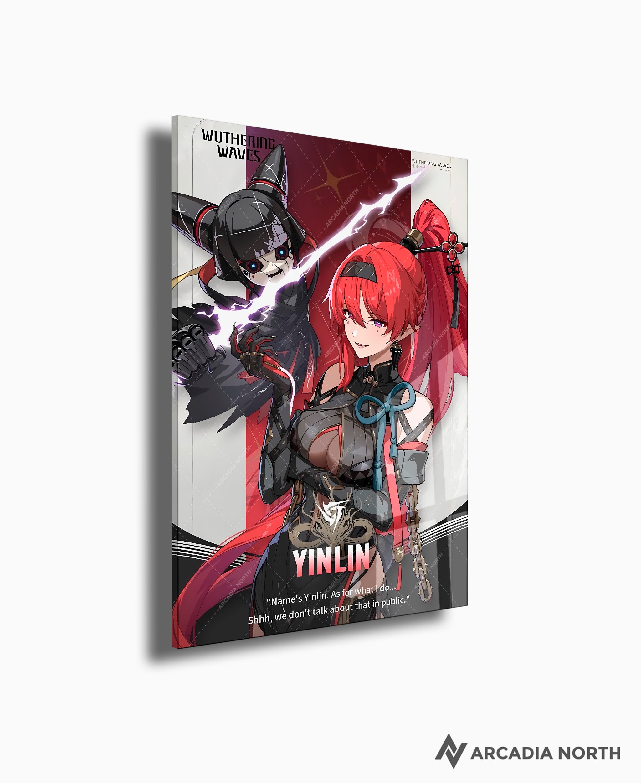 Wuthering Waves WuWa gaming acrylic poster by Arcadia North. Yinlin Character Card. Acrylic wall art printed on acrylic.