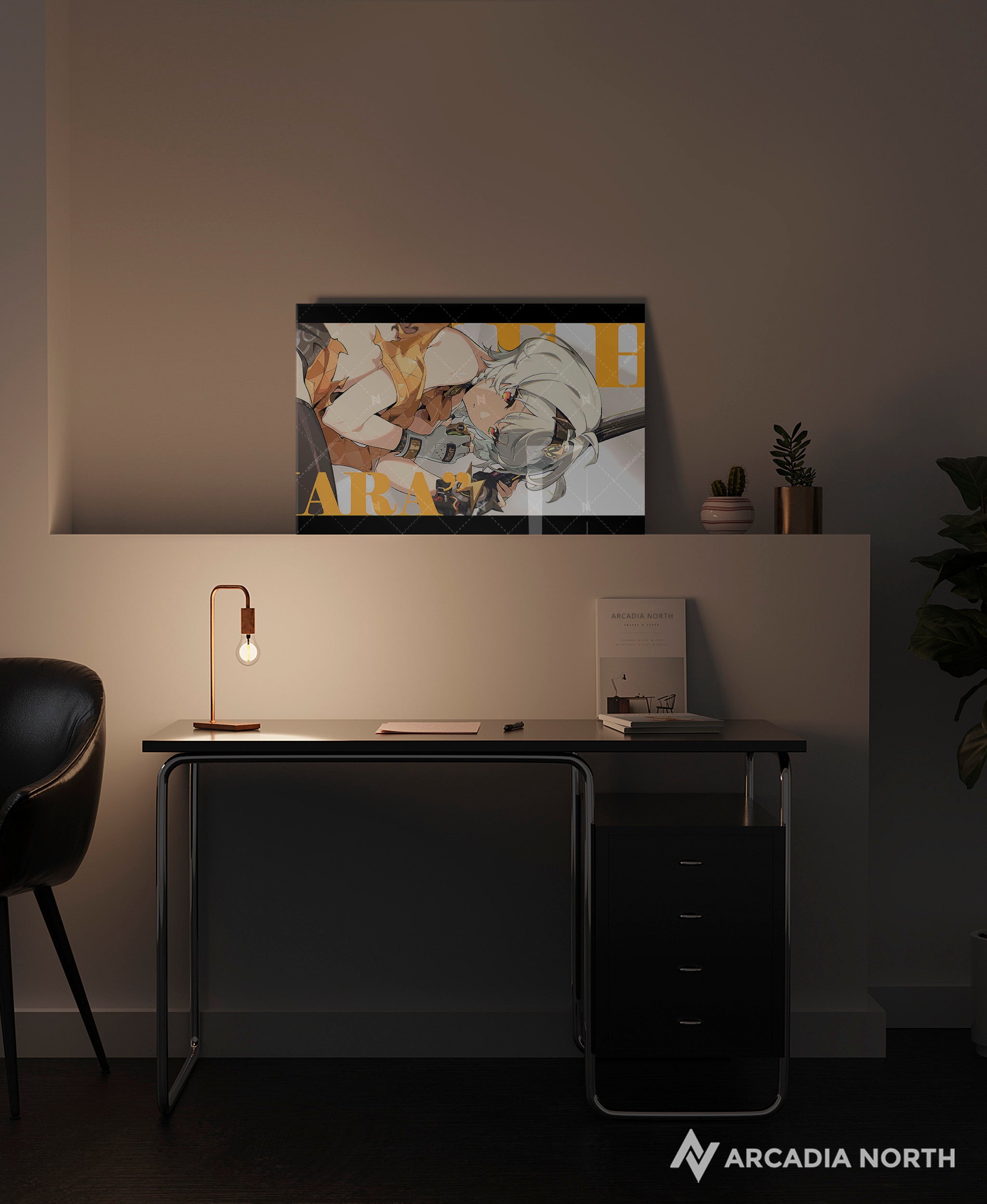 Hoyoverse Zenless Zone Zero ZZZ gaming acrylic poster by Arcadia North. Soldier 0 S0 Anby M6 Mindscape Cinema artwork. Acrylic wall art printed on acrylic.