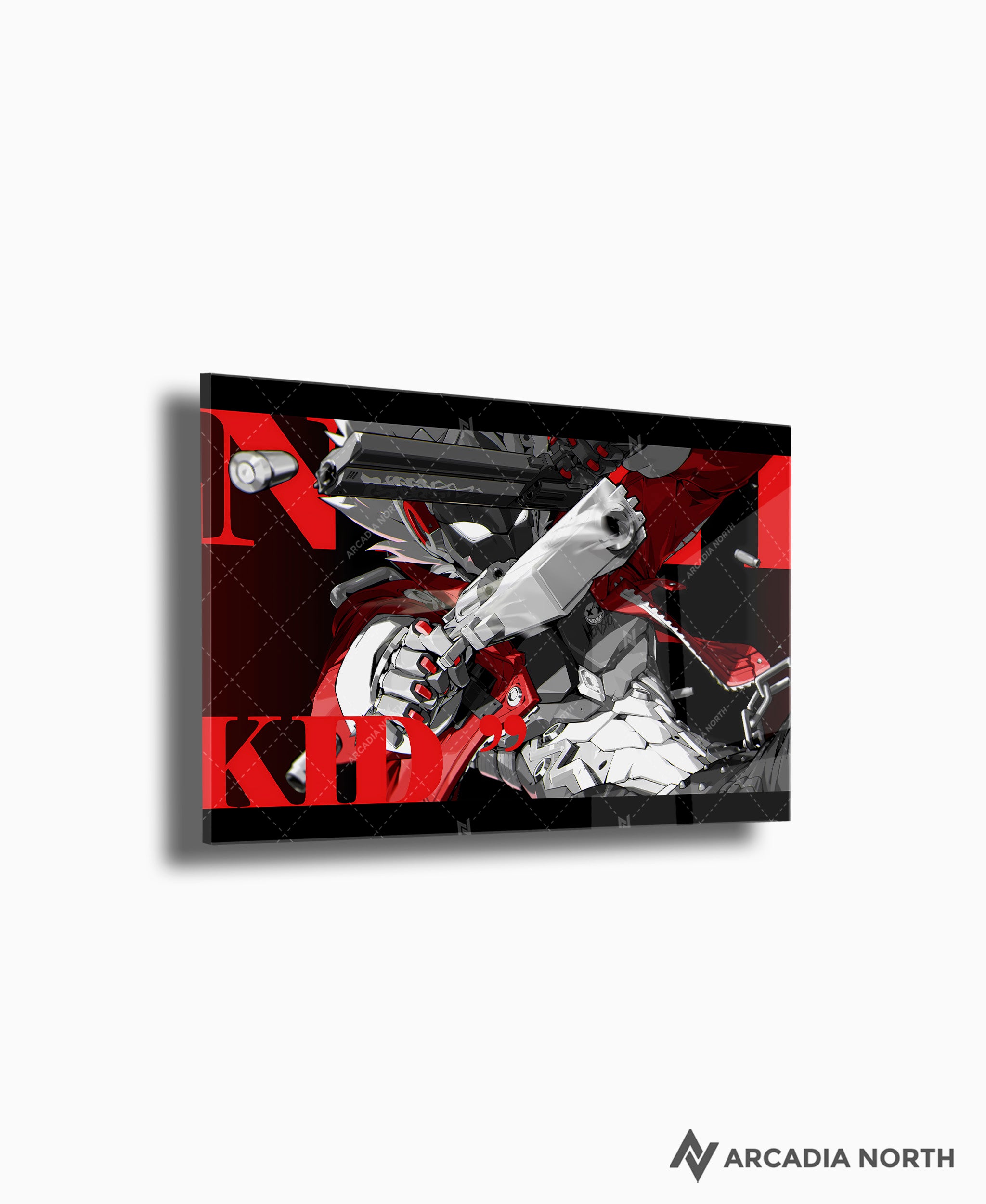 Hoyoverse Zenless Zone Zero ZZZ gaming acrylic poster by Arcadia North. Billy M3 Mindscape Cinema artwork. Acrylic wall art printed on acrylic.