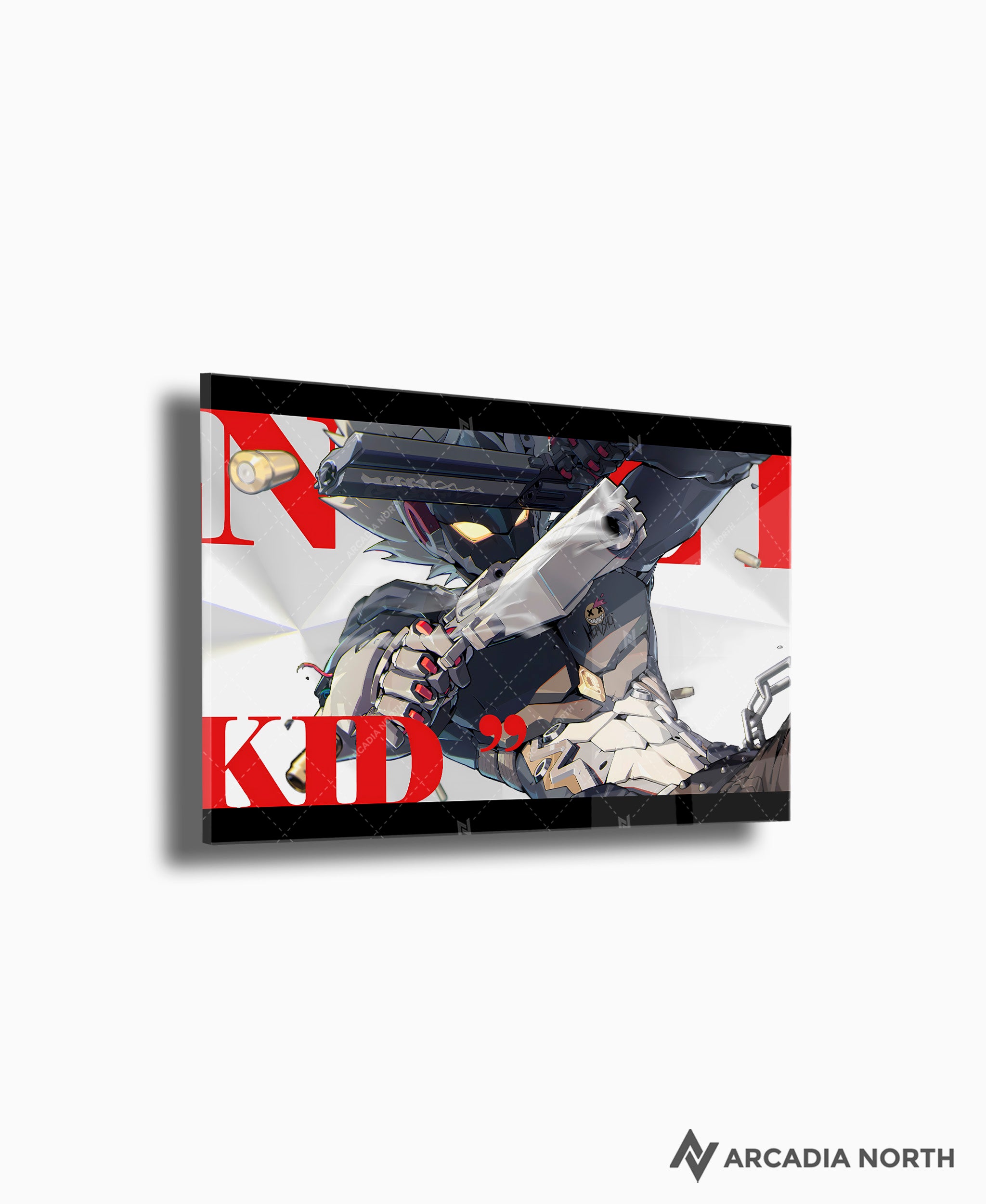 Hoyoverse Zenless Zone Zero ZZZ gaming acrylic poster by Arcadia North. Billy M6 Mindscape Cinema artwork. Acrylic wall art printed on acrylic.