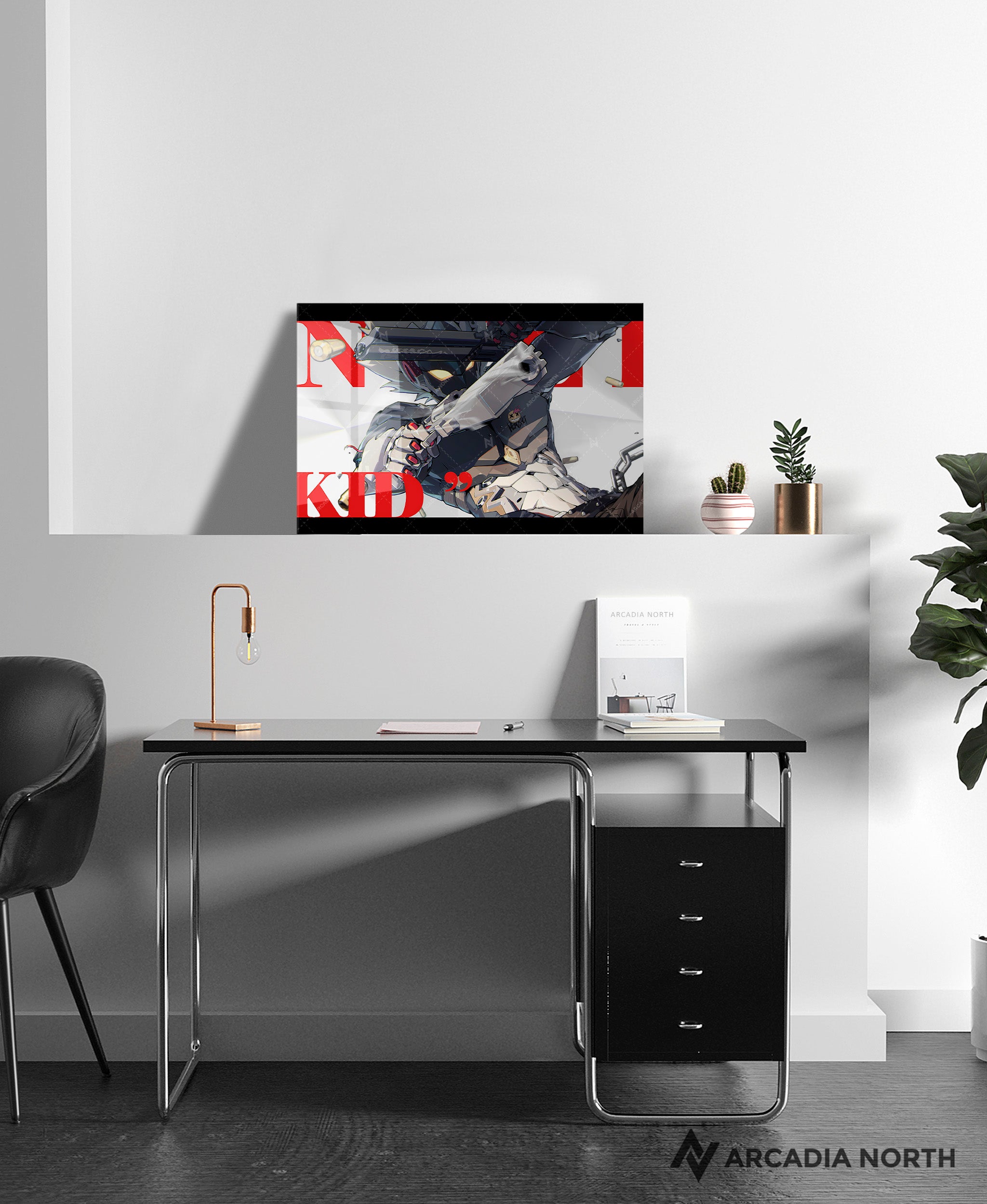 Hoyoverse Zenless Zone Zero ZZZ gaming acrylic poster by Arcadia North. Billy M6 Mindscape Cinema artwork. Acrylic wall art printed on acrylic.