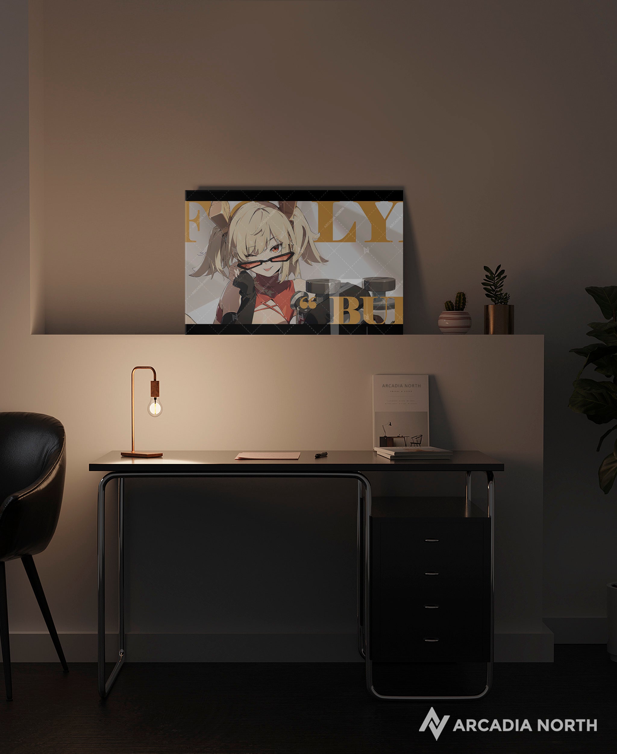 Hoyoverse Zenless Zone Zero ZZZ gaming acrylic poster by Arcadia North. Burnice M6 Mindscape Cinema artwork. Acrylic wall art printed on acrylic.